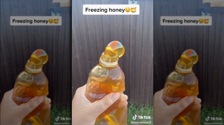honey being squeezed from bottle