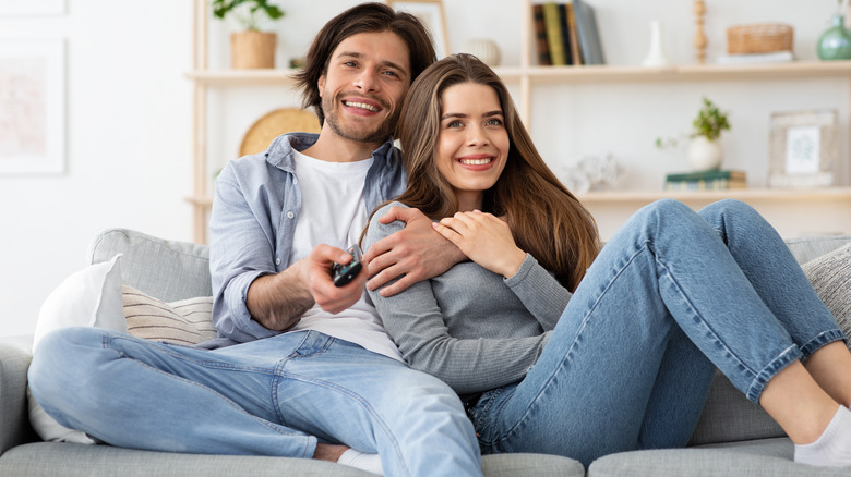 Couple watching a movie together