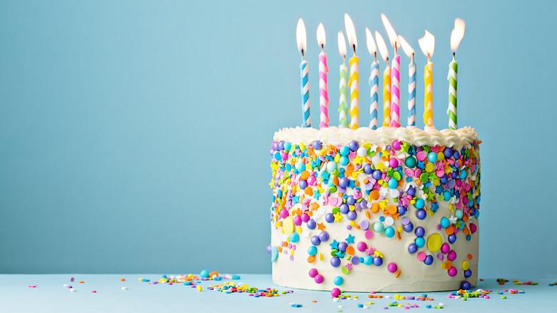 Birthday cake with sprinkles