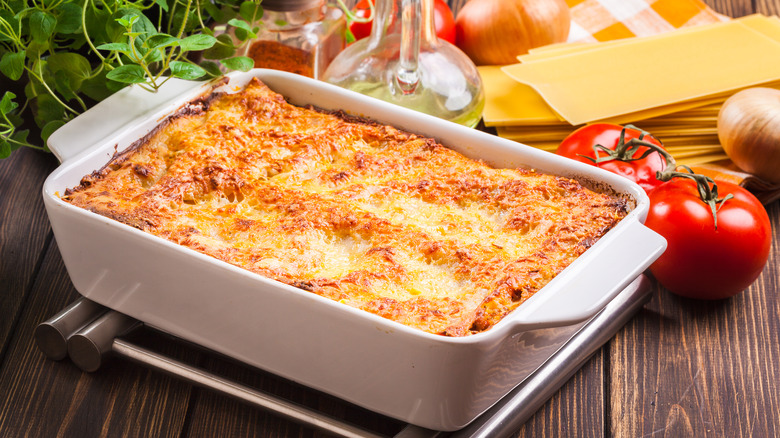 Lasagna with meat sauce