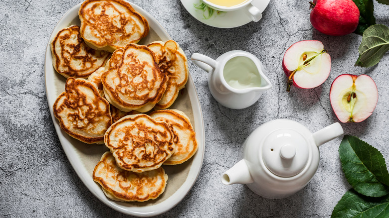 A platter of pancakes