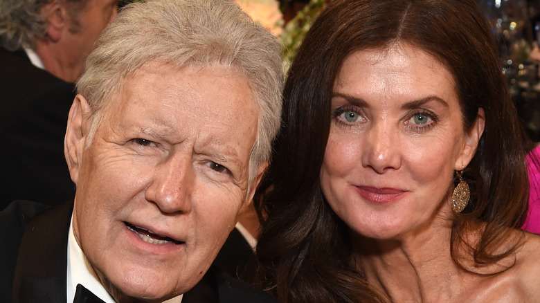 Jean and Alex Trebek sit together at event