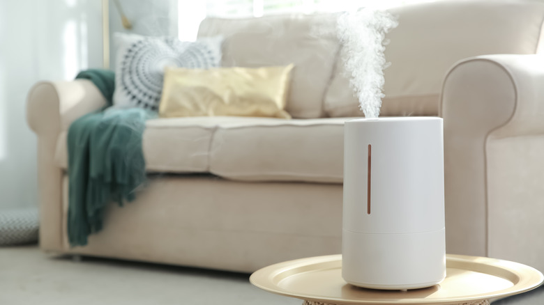 Air purifier in living room