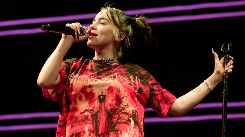 Billie Eilish performing on stage