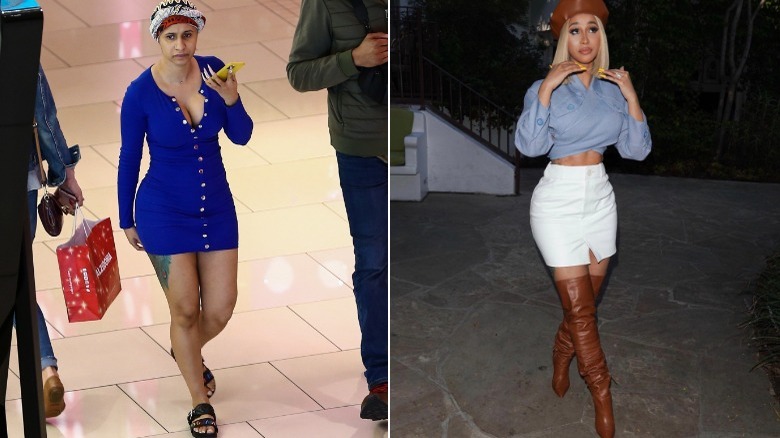 Cardi B in two photographs