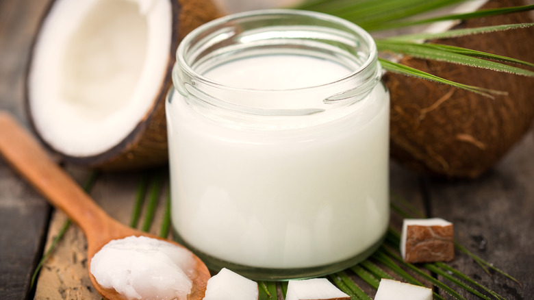 A jar of coconut oil