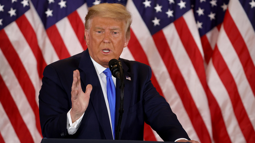 Donald Trump with American flags