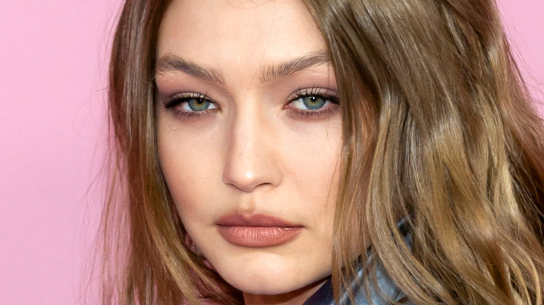 Gigi Hadid smoldering pose on red carpet 