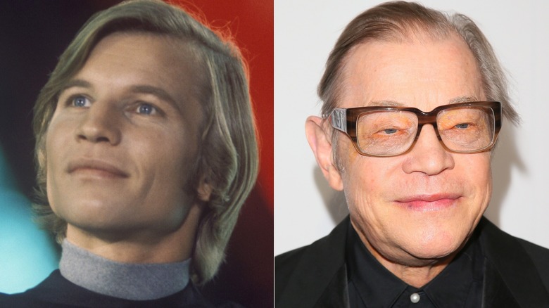Two images of Michael York. One from Logan's Run, the other from 2016