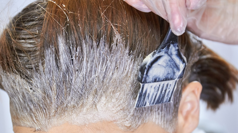 Woman dying hair