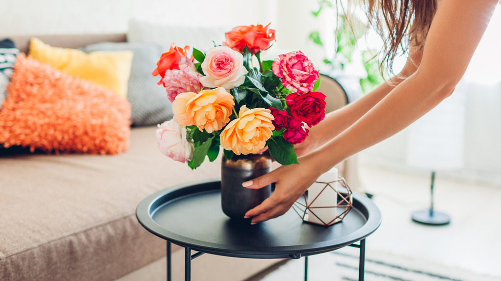 Adding flowers to your coffee table