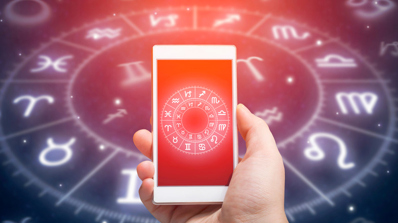 astrological chart on a phone