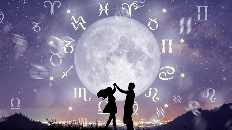 Moon surrounded by zodiac signs