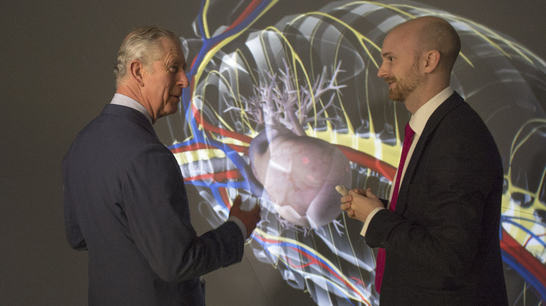 Charles visits medical center