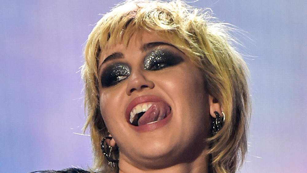 Miley Cyrus sticking her tongue out