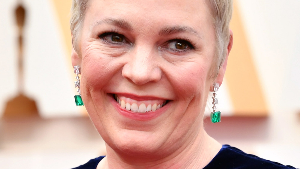 Olivia Colman smiling blond hair