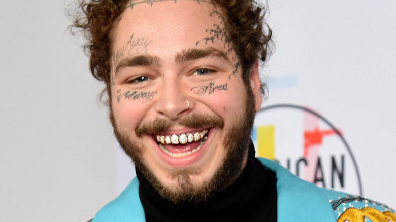 post malone in a blue suit