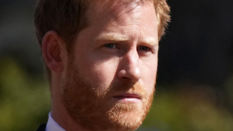 Prince Harry at Prince Philip funeral