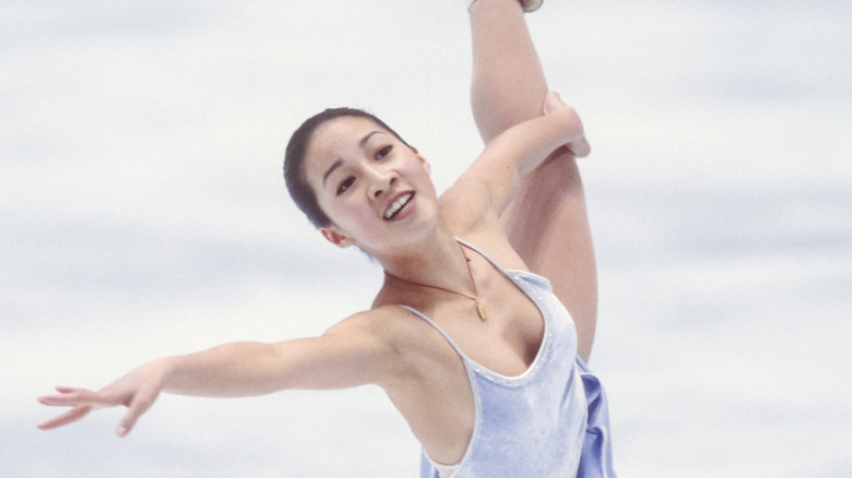 Young Michelle Kwan ice skaing