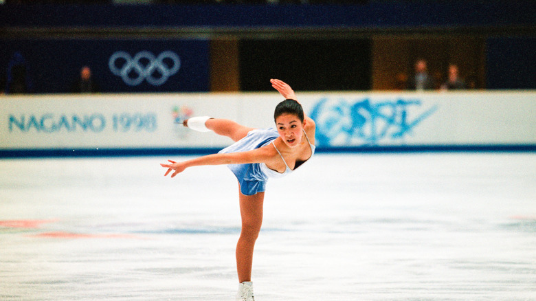 Michelle Kwan skating at the 1998 Nagano Olympic Games