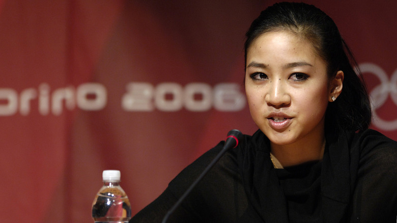 Michelle Kwan speaking during press interview at Olympics 2006