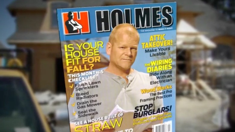 Image of Mike Holmes on the front page of his magazine