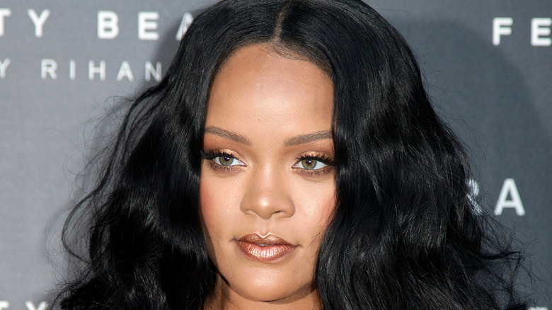Rihanna posing on the red carpet