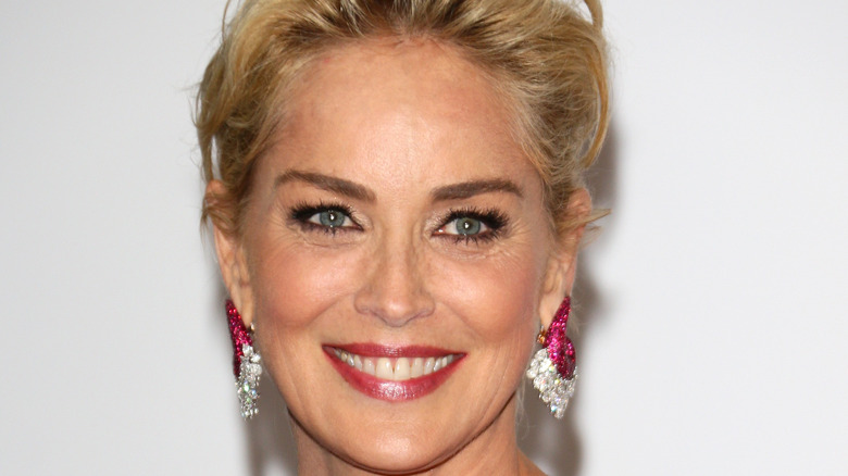 Sharon Stone poses on the red carpet