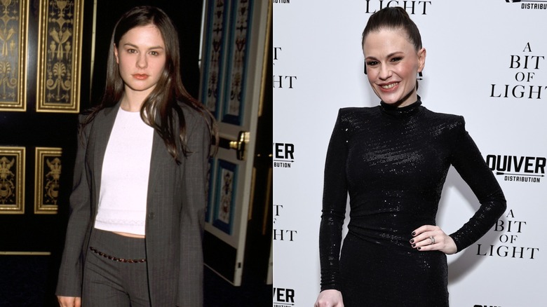 Split image of Anna Paquin at an event in 2000 and a screening in 2024