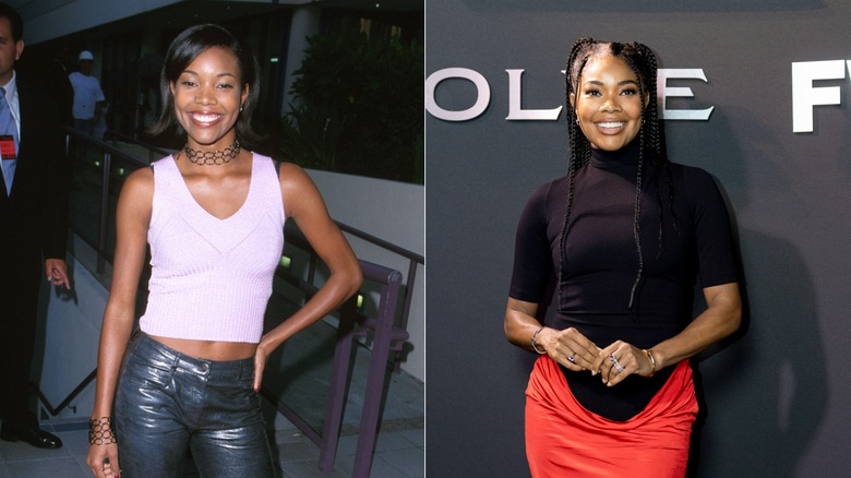 Split image of Gabrielle Union at the Young Hollywood Awards in 2000 and an event in 2026