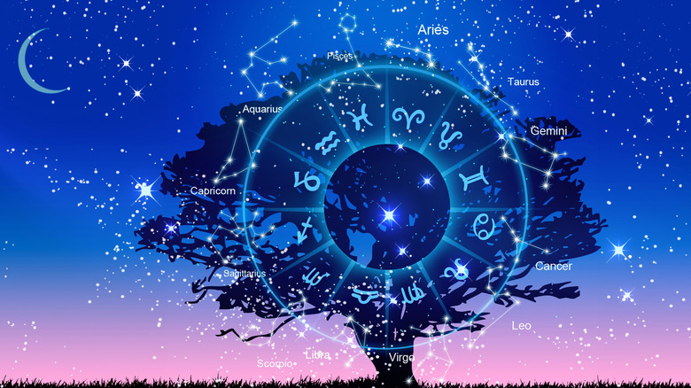 Zodiac signs and a tree 