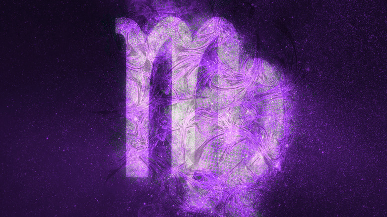 Purple Virgo sign in night sky