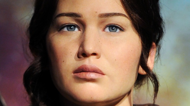 Jennifer Laurence as Katniss in "The Hunger Games" close-up