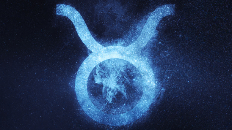 Taurus sign against a starry night background