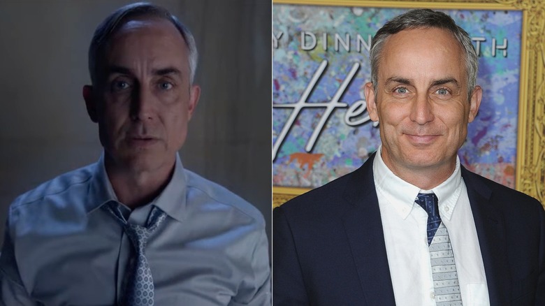 Split image of Wallace Langham on "CSI" and in 2018