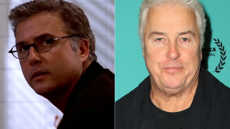 Split image of William Petersen in an episode of "CSI" and at an event in 2019