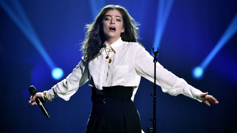 Lorde performing onstage