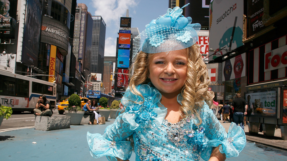 Isabella Barrett poses in Times Square