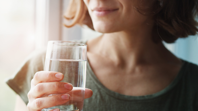 Woman drinking water