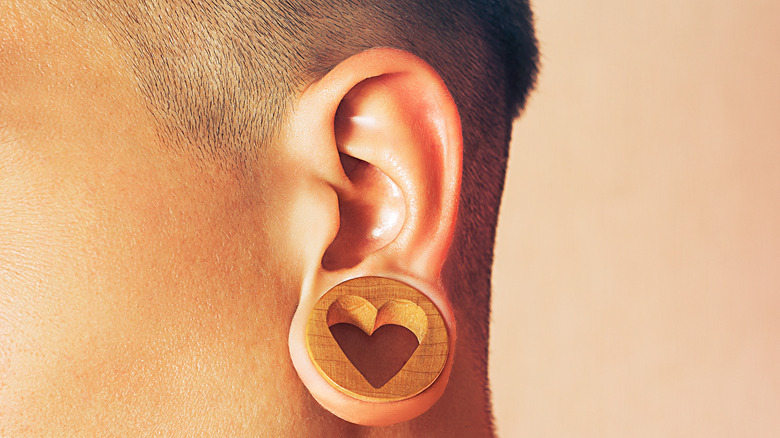 Person with ear gauges