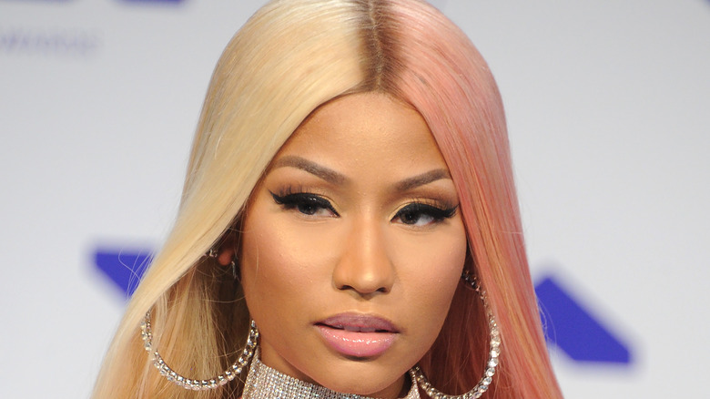 Nicki Minaj with pink and blonde hair