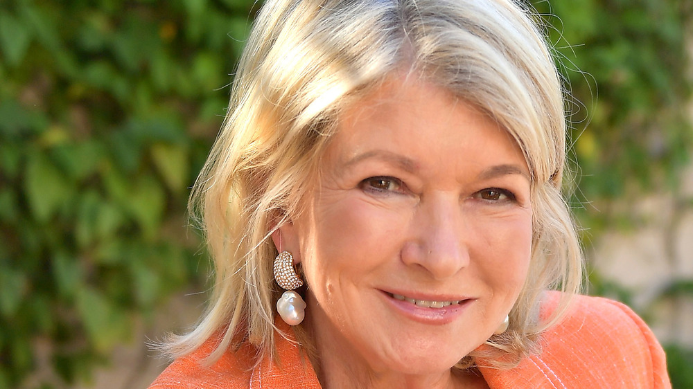 Martha Stewart sitting outside