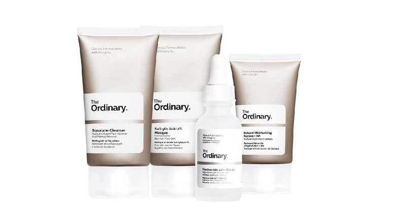 Skincare products from The Ordinary 