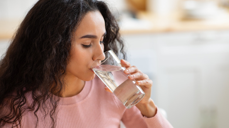 Woman drinking water