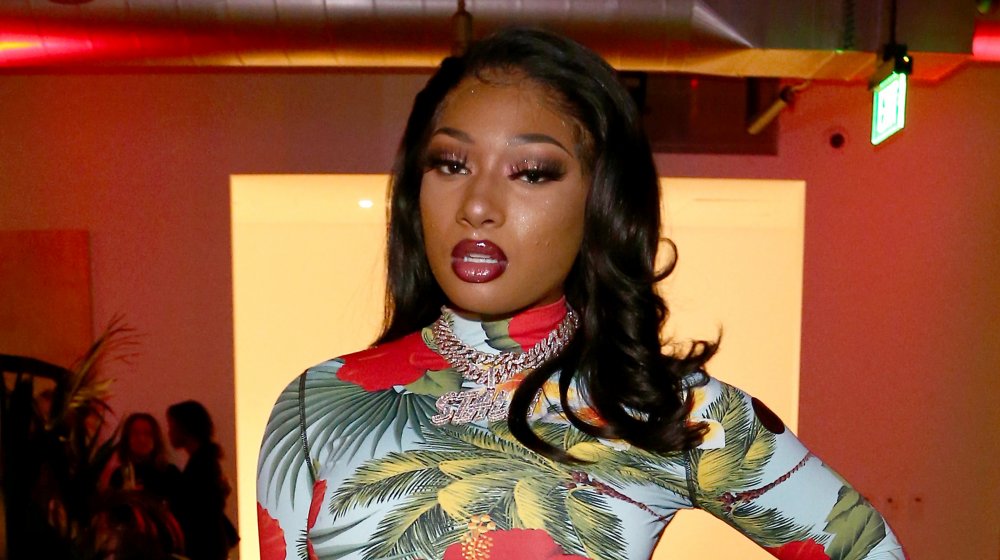 Megan Thee Stallion in tropical top