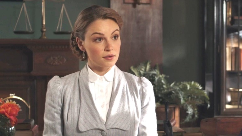 Kayla Wallace as Fiona Miller in "When Calls the Heart"