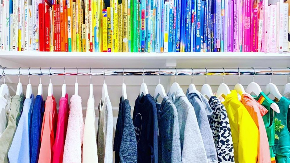 Rainbow order closet and books