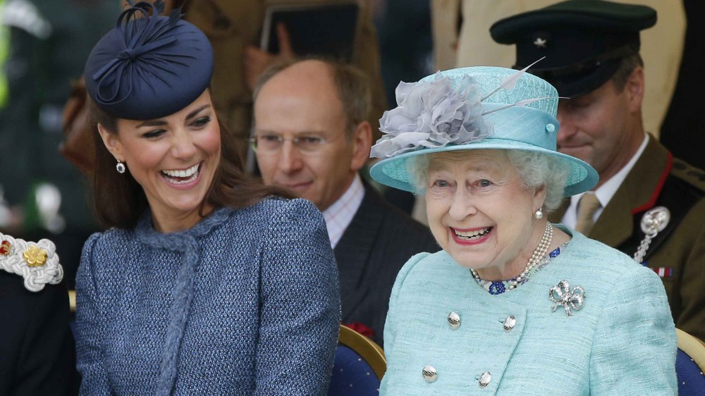 Royal family members Queen Elizabeth and Kate Middleton