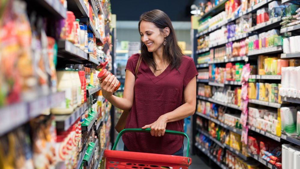 Woman grocery shopping