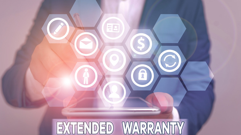 Icons representing extended warranty